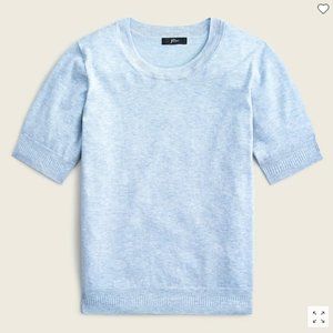 J. Crew Short-sleeve silk-blend crewneck sweater - Kelly Green XXS